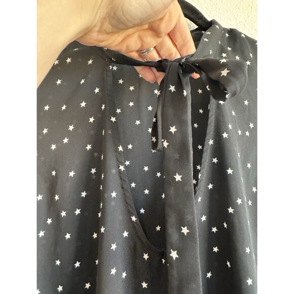 Torrid 2 Women's Sleeveless Black Star Print Pullover High Low Chiffon Duster 2X - Picture 3 of 8